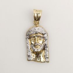 10kt 2 Tone Jesus Piece