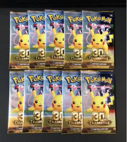 Pokemon TCG 30th Celebration 10x Booster Pack - New