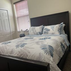 Queen Bed Frame, Mattress, And Box Spring! 