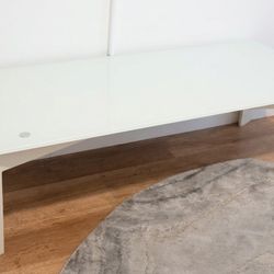 Modern Frosted Glass Low Profile Console / Bench Table - $25 Moving Sale!