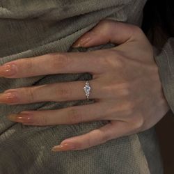 S925 sterling silver popular Berlin love letter ring Mossan diamond ring high-end niche light luxury simple design ins style