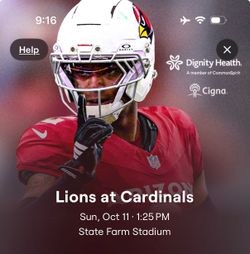 Lions vs Cardinals 10/12
