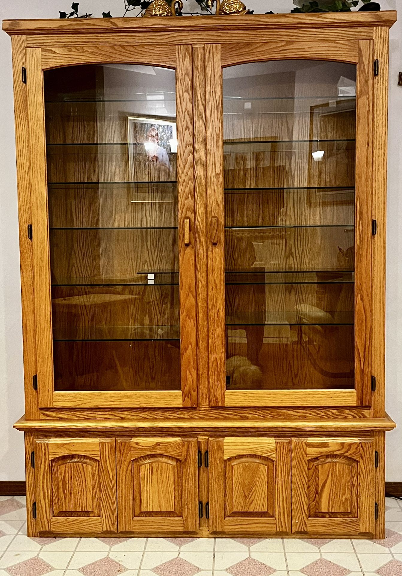Large Oak China Cabinet