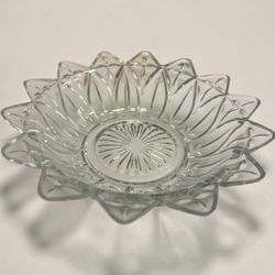 Clear Pressed Glass Decorative Bowl