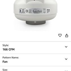 RadonAway RP145 Radon Fan P/N 23030-1 Inlet/outlet Diameter of 4.5