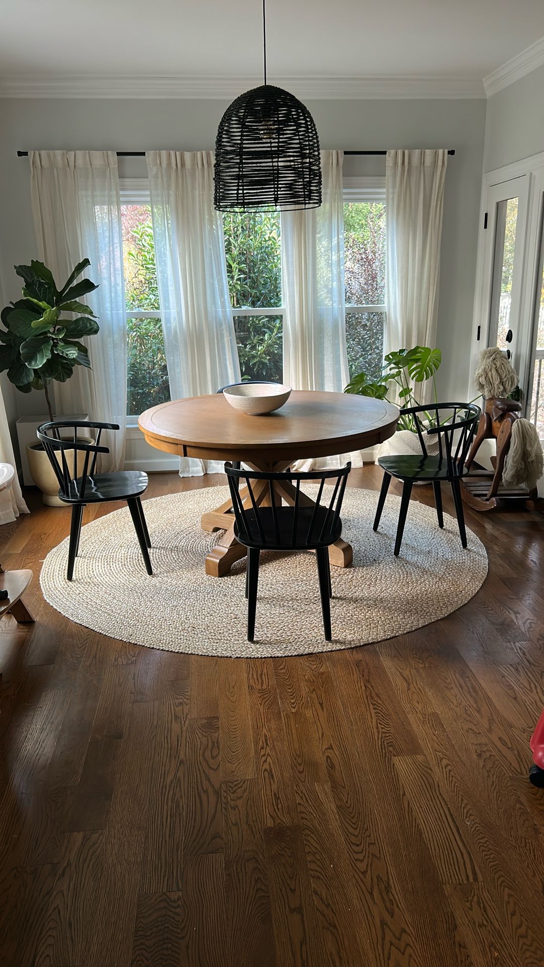 Black Farmhouse Wooden Dining Chairs