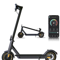 1PLUS Electric Scooter,500W Motor Powerful Motor up to 22 Miles Range Folding Commute Electric Scooter for Adults with 10" Solid Tires, Dual Braking S