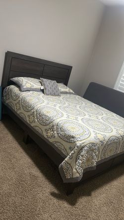 Queen bed frame and mattress