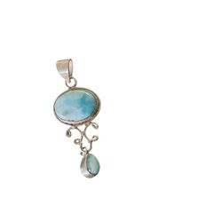 Beautiful Sterling Silver And Larimer Pendant