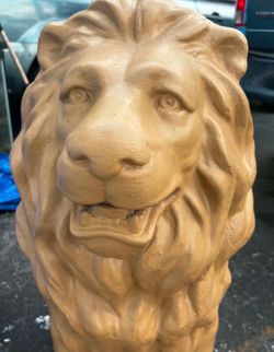 Pair Of Cement LION Statues- Good Condition