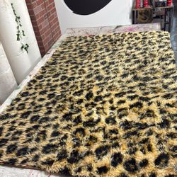 Fluffy Shaggy Leopard Rugs (2 Total) Cheetah Print 4’ X 6’ 