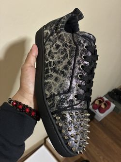 Christian Louboutin Size 44 , Storm Print Studded Spikes 