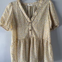 Yellow Floral Blouse