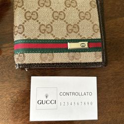 Gucci Wallet Brown With Green And Red Stripe