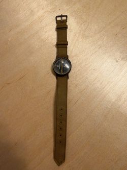 Vintage Waltham US Military Wrist Compass OD Green Strap Vietnam War Era Working