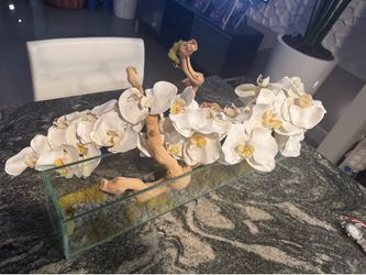 Table Orchid Glass arrangement w tree branch