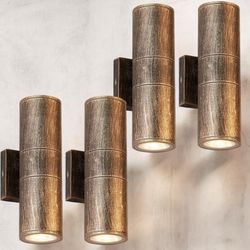 4 Packs Outdoor Wall Lights, Integrated LED Cylinder Up Down 12W 2700K