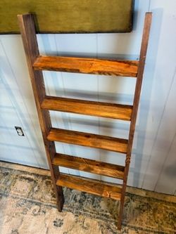 Rustic Wooden Blanket Ladder