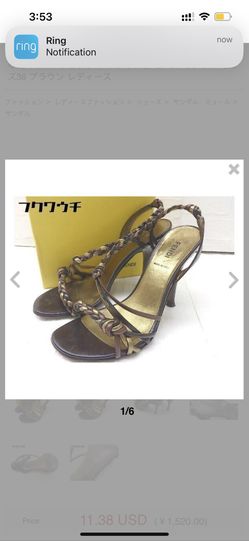 💯AUTHENTIC FENDI Italy made heel sandals size 36 brown ladies