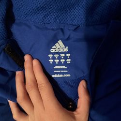 Blue and black adidas windbreaker #windbreaker