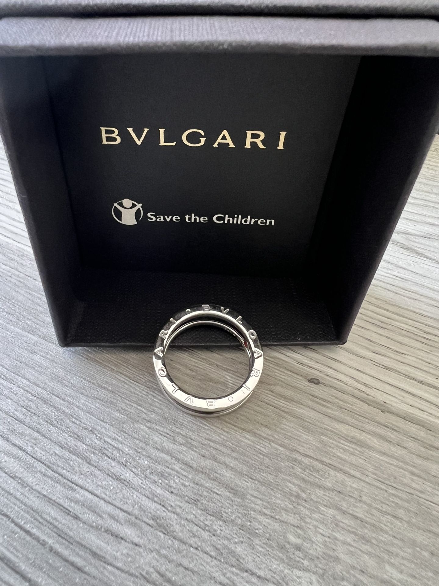 Bulgari Save the Children Ceramic Band in Sterling Silver