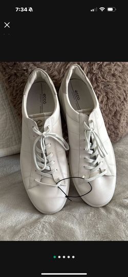 Men’s New White Leather Ecco Shoes Size 13-13.5
