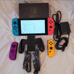 Nintendo Switch Bundle. 4 Joy-cons, Dock, Cables And Accessories. 
