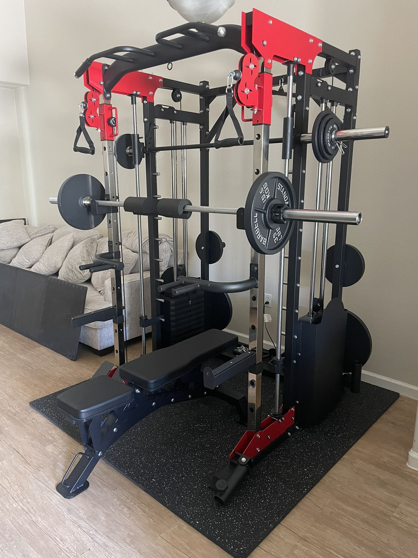 Brand New - Weights INCLUDED. FREE Delivery - LLERO A60 Home Gym. Smith Machine & Functional Trainer