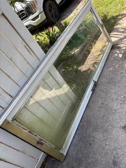Free Large Glass Panel Door with White Frame