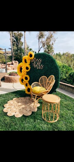 Rattan side table