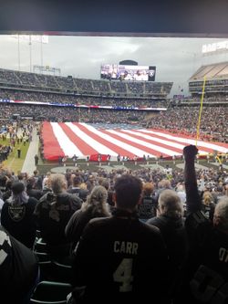 Raider tickets Sect 108 Row 33 seat 8