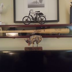 Cliff Johnson Signed World Series 1977-78 Champions Bat In Display Case With Signed Baseball