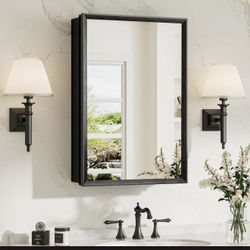 Black Medicine Cabinet Mirror 