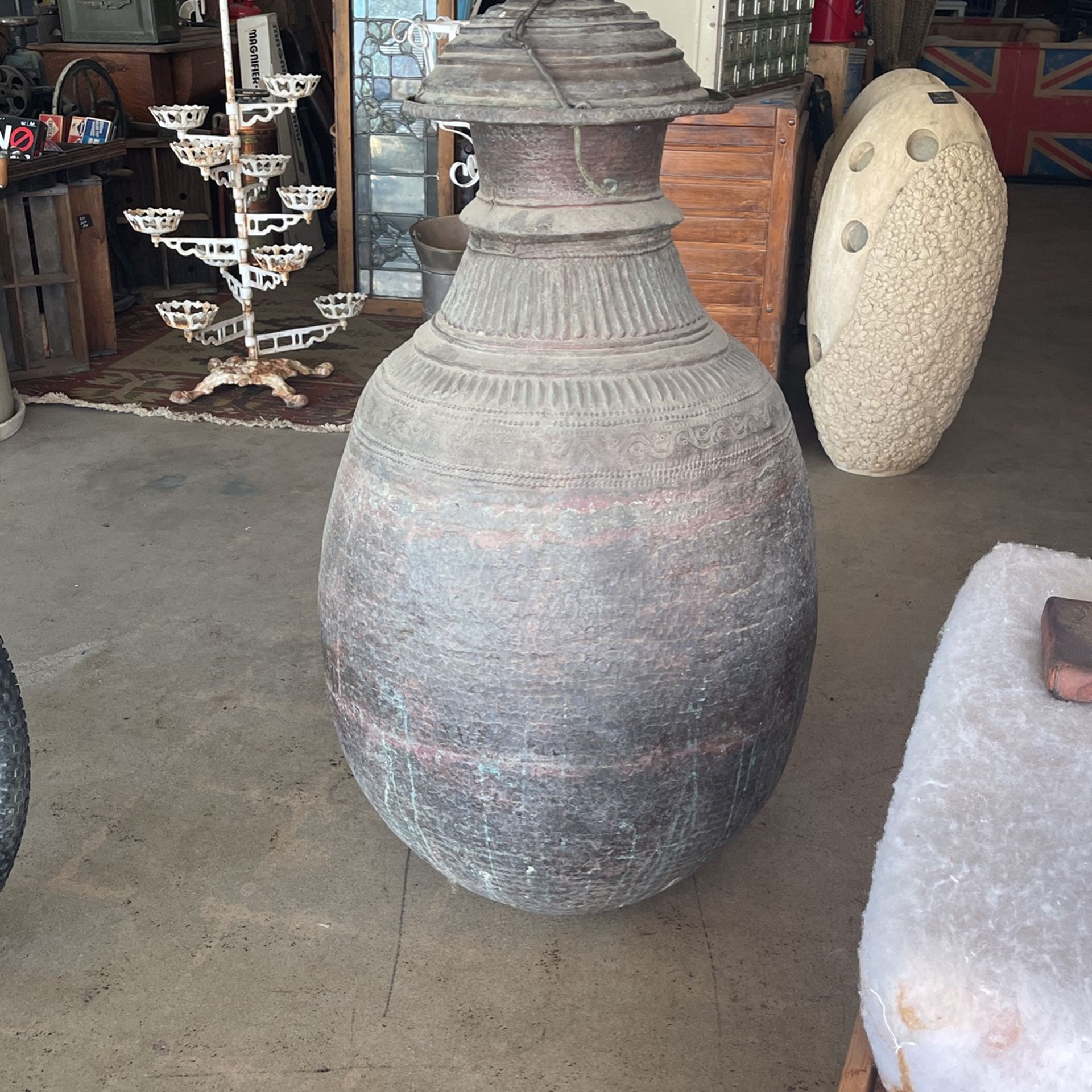 Vintage large copper Indian vessel