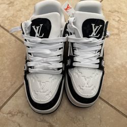 Louis vuttion black and white trainers 