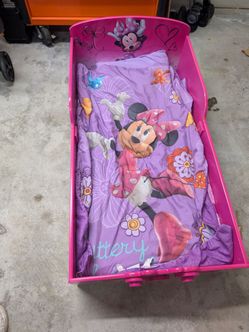 Wooden Minnie toddler bed frame, with waterproof mattres