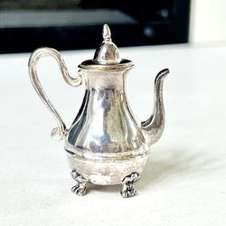 Vintage Solid Pewter Small Teapot Figurine 🫖