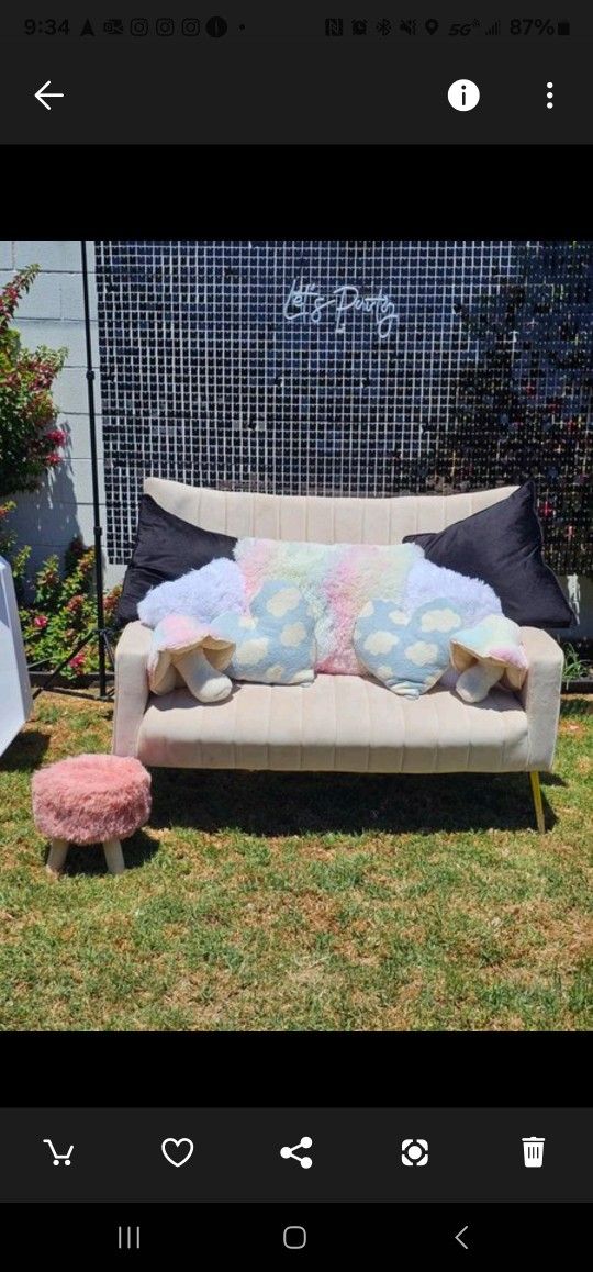 Couch With Pillows And Stool