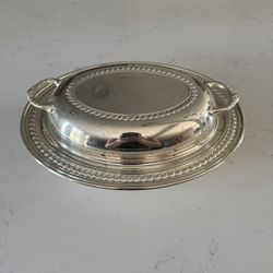 Vintage Silver-Plated Chafing Dish (or covered casserole server) manufactured by The Sheffield Silver Company