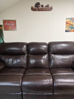 Leather couch set
