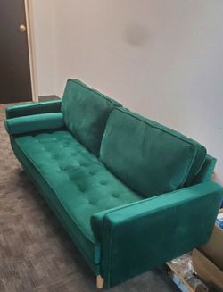 New velvet loveseat sofa with 2 pillows