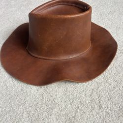 Brown Leather Cowboy Hat Henschel Skullys