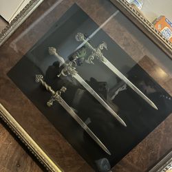 Medieval Style Framed Dagger Wall Art Display