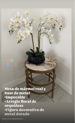 Mesa auxiliar de mármol real