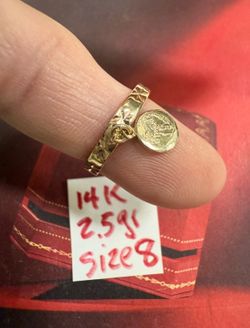14K Solid Gold Ring For Wedding ( Sweet 15) 2.5Gr Size 8