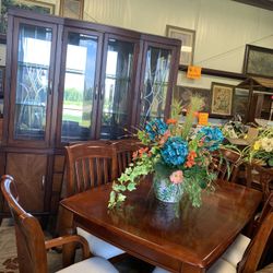 Table Set With 6 Chairs And China Cabinet