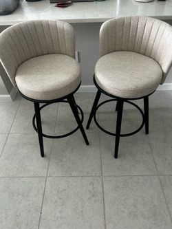 Beige Counter Height Bar Stools (set of 2)
