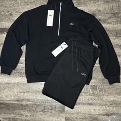 Alo Men Black Quarter Zip Set