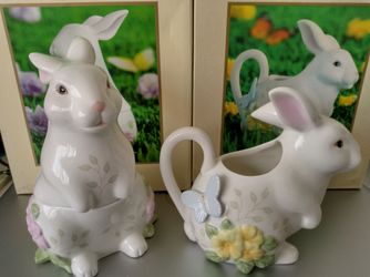 Lenox Butterfly Meadow Bunny Sugar And Creamer NIB