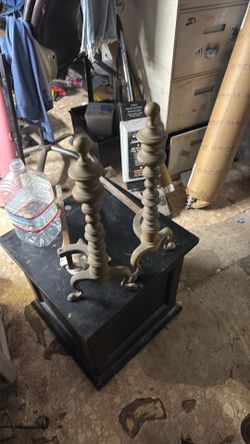 Antique Georgian style andiron fire dogs
